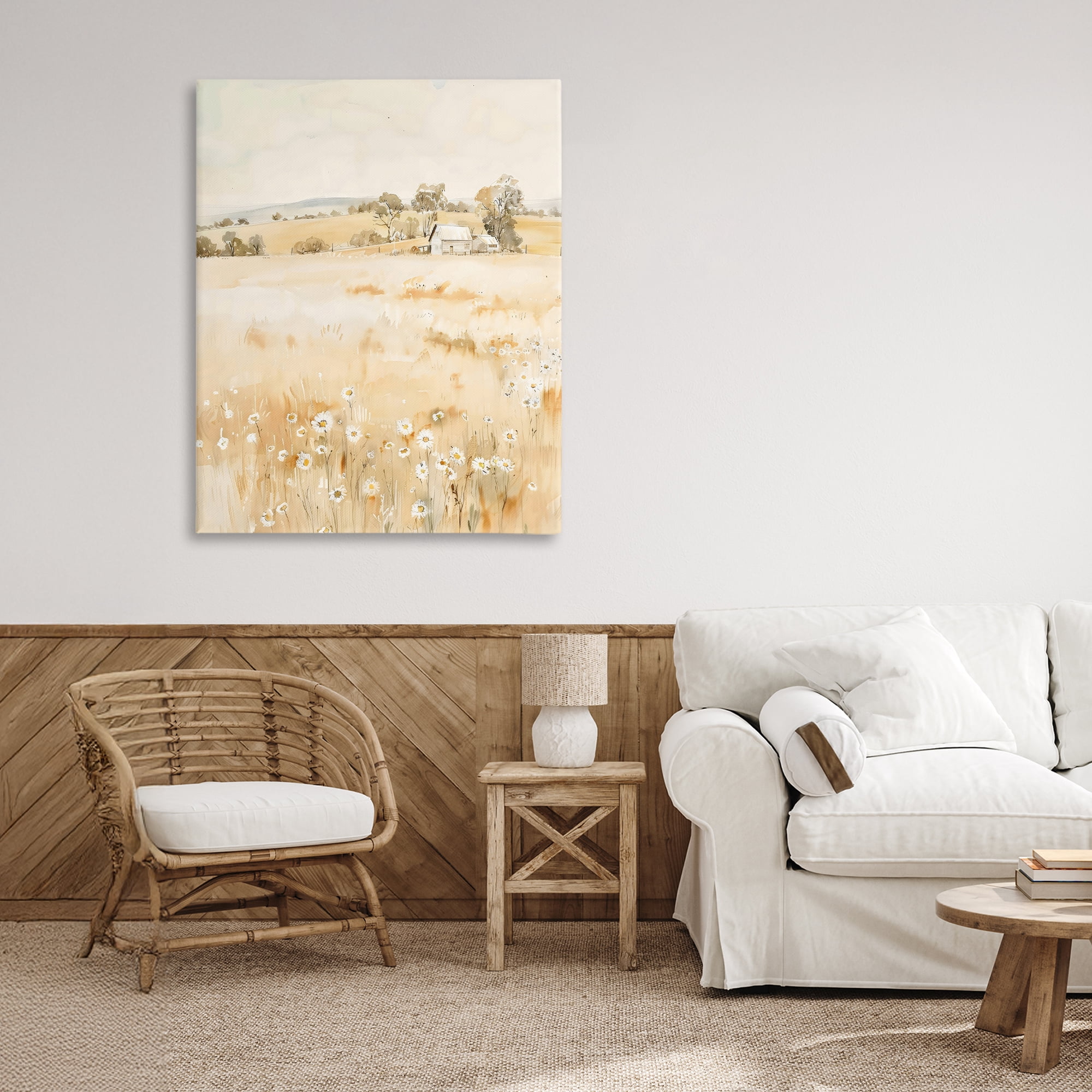 Stupell Industries Farm Country Meadow with Daisies Canvas Wall Art, design by Creative Studio