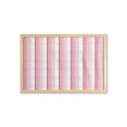 thumbnail image 1 of Geometric Wall Art with Frame, Pale to Dark Repetitive Vertical Pinky Stripes and Horizontal Lines on Back, Printed Fabric Poster for Bathroom Living Room, 35" x 23", White Multicolor, by Ambesonne, 1 of 2
