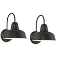thumbnail image 2 of John Timberland Urban Barn Rustic Industrial Farmhouse Outdoor Wall Light Fixtures Set of 2 Black Metal Gooseneck Arms Downlight 13" Post, 2 of 7