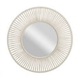 thumbnail image 2 of Liliana White Bamboo Round Boho Wide Frame Wall Mirror, 2 of 6