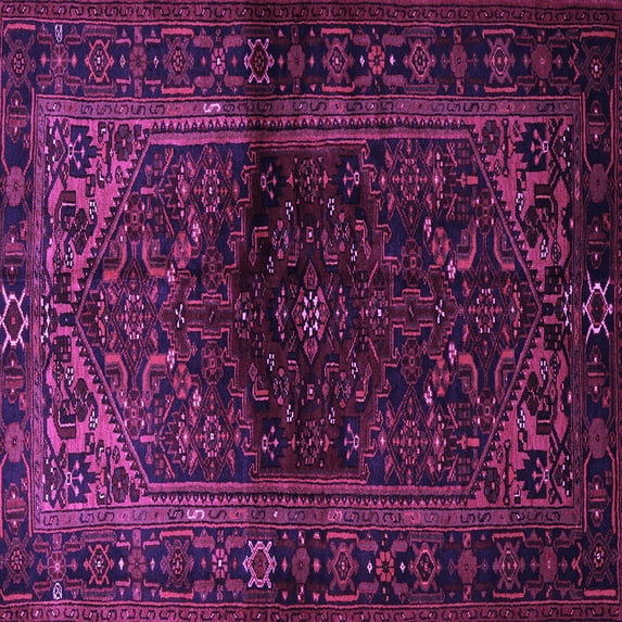 Ahgly Company Indoor Square Persian Purple Traditional Area Rugs, 8' Square