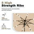 thumbnail image 5 of JUSTLET 9' Outdoor Patio Market Solar Umbrella w/ LED Lights, Beige, 5 of 9