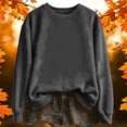 thumbnail image 2 of WEIWEN Halloween Sweatshirt for Women Fashion Maple Leaf Pumpkin Print Fall Outfits for Women Long Sleeve Going Out Tops Dressy Casual Thanksgiving Sweaters Women's Clothing L, 2 of 5