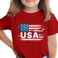 thumbnail image 3 of Afuyipoi Girls Graphic T-Shirt （for 3-15） Short Sleeve Independence Day Celebration Crew Neck Patriotic Tops Tee for Boys Red Size 14, 3 of 6