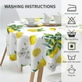thumbnail image 5 of Lemon Yellow Spring Summer Fruit Round Tablecloth 60 Inch, Decorative Holiday Home Party Table Cloth for Kitchen Dining Picnic Table Cover, 5 of 5