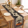 thumbnail image 3 of Happy Halloween Table Runner - 72 Inch Long, Kitchen Dining Table Runner Dresser Scarves, Spooky Pumpkins Horror Bat Brown Farmhouse Decor for Coffee Tables Wedding Party Banquet, 3 of 8
