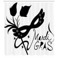 thumbnail image 3 of Ambesonne Mardi Gras Shower Curtain, Classic Flowers Feathers, 69"Wx70"L, Black and White, 3 of 3