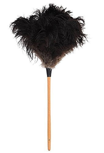 Set of 2 ostrich feather duster 20/25grm feather head stained 12m wood handles 