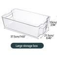 thumbnail image 2 of Cagogo Refrigerator Drawer Organizer, Pull Out Stackable Clear Plastic Drawer for Fruits Vegetables, Fridge Storage Container with Handle and Dividers, Kitchen Refrigerator Organizer for Food, 2 of 2