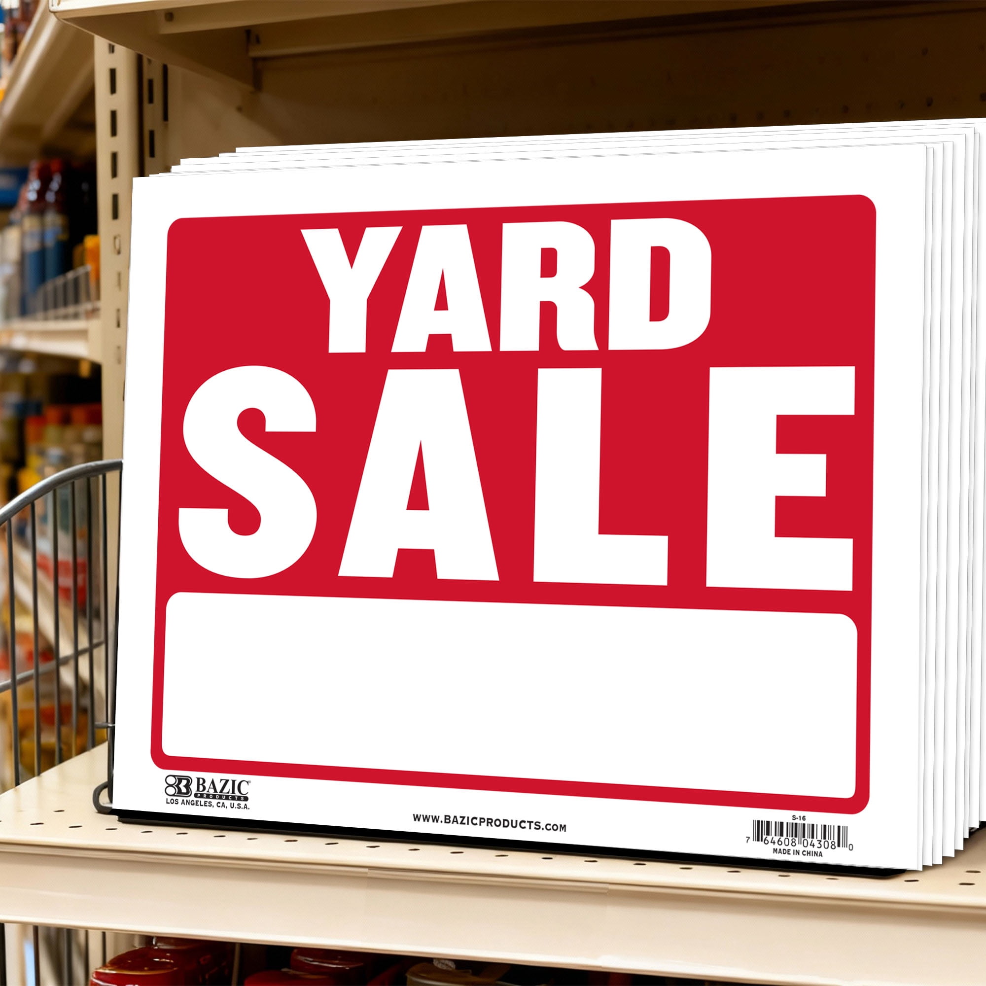 BAZIC Yard Sale Sign 9"X12", Waterproof Indoor Advertising Signage, 24-Pack