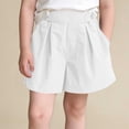 thumbnail image 2 of Miluxas Girls Shorts Kids Casual High Waisted Uniform Shorts with Pockets White 1-2 Years, 2 of 6