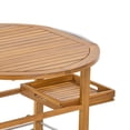 thumbnail image 5 of Christopher Knight Home Outdoor Wood Bar Cart with Foldable Top and Trays, Teak, 5 of 11