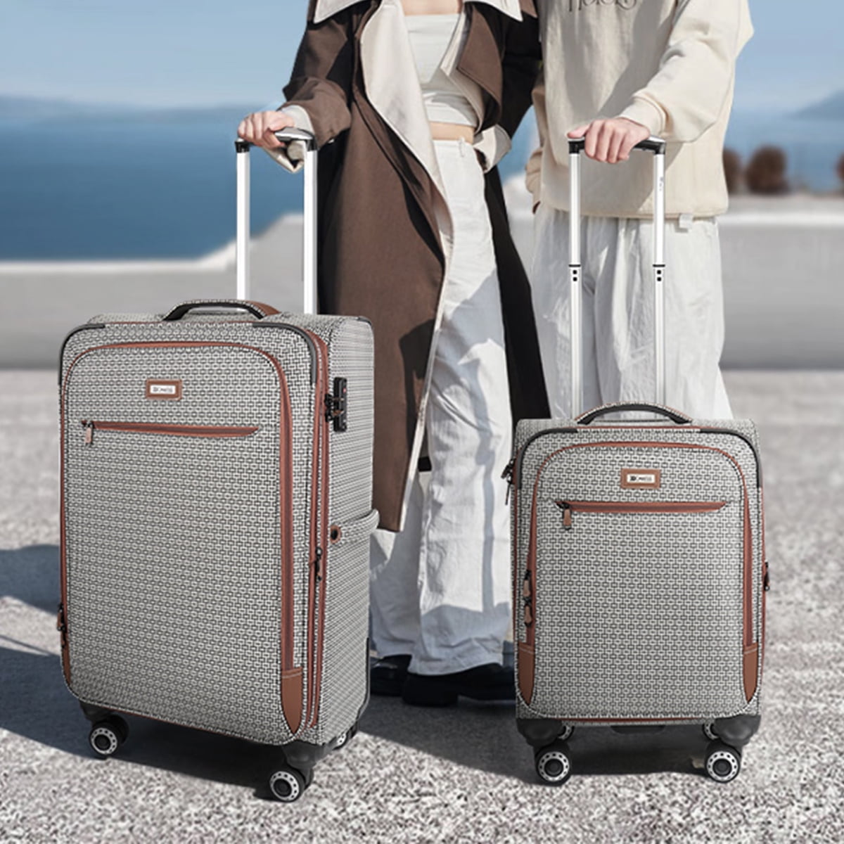 3 Piece Softside Luggage Set Lightweight Spinner Expandable Suitcases with TSA Lock, 20"/26"/30", XJ2511#8