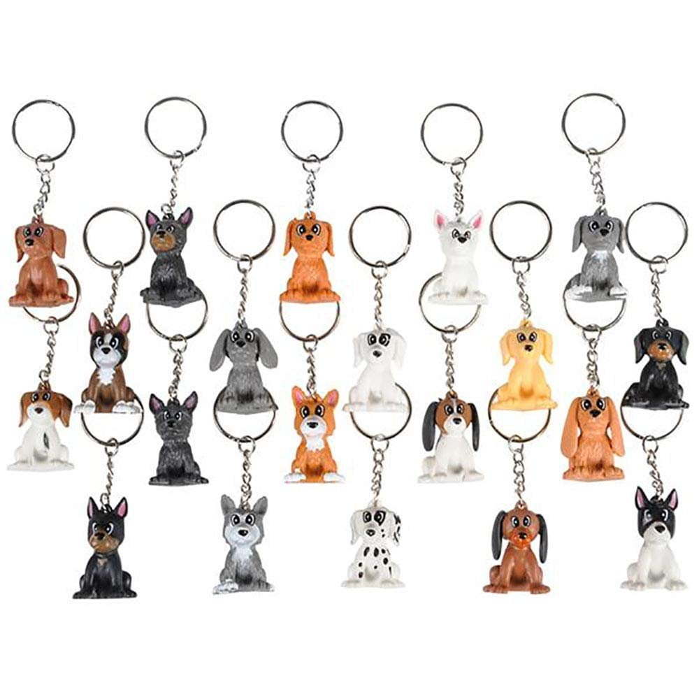 1.5” Puppy Keychain 20 Pack Mini Backpack Hook Keyring for Bag and