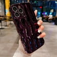 thumbnail image 5 of Water Ripple Pattern Case for iPhone 13 Pro Max Soft TPU Shockproof Camera Protective Back Cover for Women Girl Curly Wave Frame Phone Case for iPhone 13 Pro Max 6.7 Inch Dark Purple, 5 of 13