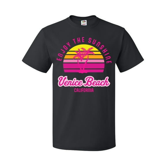 Inktastic Summer Enjoy the Sunshine Venice Beach California in Pink T-Shirt