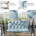 thumbnail image 3 of Kimunuk Outdoor Porch Swing Cushion, 47" X 40" X 5" Waterproof Bench Chair Replacement Cushion with 6 Ties for Patio, Light Blue, 3 of 7
