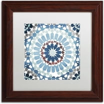 Trademark Fine Art "Moroccan Blues IV" Canvas Art by Color Bakery White Matte, Wood Frame