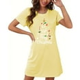 thumbnail image 2 of Tnhcen Holiday Plus Size Sleep Dress Funny Christmas Print Short Sleeve Round Neck Short Length Stretchy Polyester Spandex S-2XL for Cozy Nights, 2 of 5