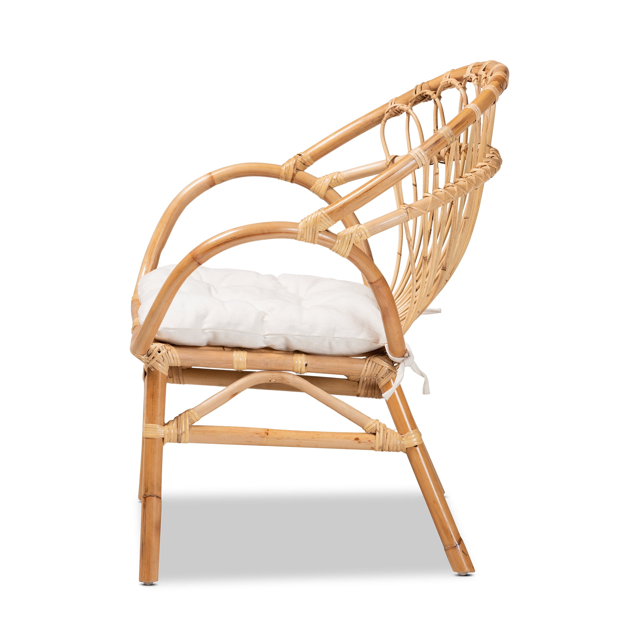 bali & pari Benicia Rattan BOHO Dining Chair, Natural Brown