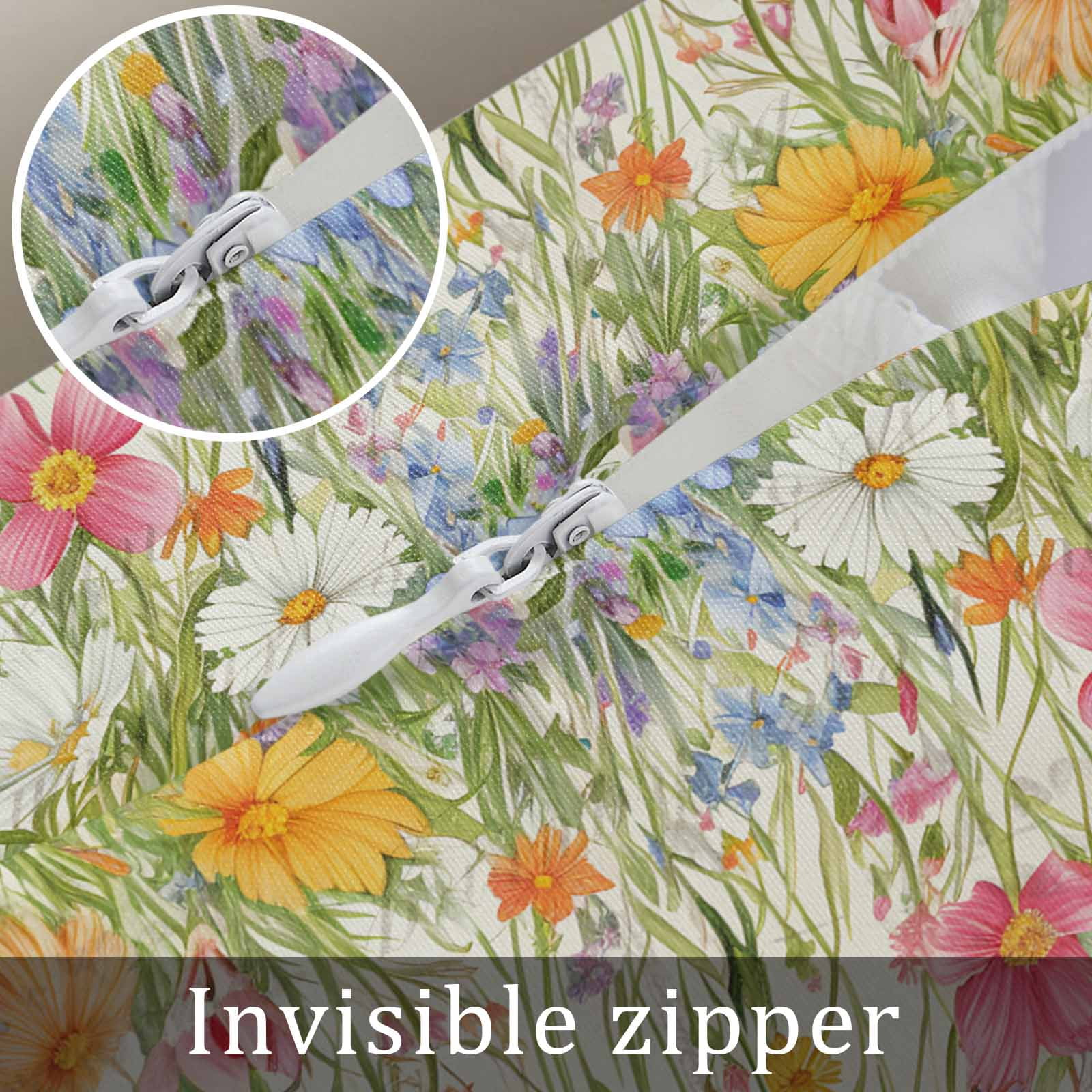 Butterfly Floral Vintage Body Pillow Cover, Pillowcase Protectors with Zipper, Breathable Decorative Throw Pillow Case Cover, Pillow Shams for Couch Sofa 24x36Inch