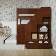 thumbnail image 4 of Dover Full over Full Wood Staircase Bunk Bed with Drawer & Trundle in Walnut, 4 of 10