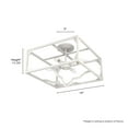 thumbnail image 6 of Hunter - Highland Hill 4-light Distressed White, Large Flush Mount Light, Dimmable, Formal Style, Square Shaped, for Bedrooms, Dining, Living Rooms - 19292, 6 of 7