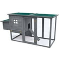 thumbnail image 2 of vidaXL Outdoor Chicken Cage Hen House with 1 Egg Cage Gray Wood, 2 of 6