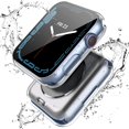 thumbnail image 1 of GHSDFBB [2 in 1] Waterproof Case with Tempered Glass Screen Protector for Apple Watch Series 6 SE Series 5 Series 4 44mm, Front & Back Hard PC Full Protective Cover for iWatch, Matte Transparent, 1 of 7