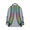 thumbnail image 3 of Rainbow Checkerboard Backpack for School,Cute School Bag,Schoolbag with Adjustable Shoulder Straps & Padded Back,15.3"x11"x6.7", 3 of 6