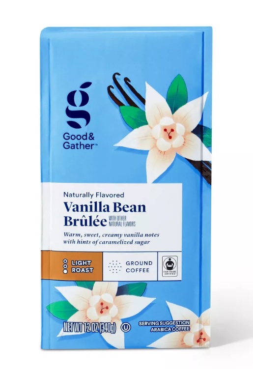 Naturally Flavored Vanilla Bean Brulee Light Roast Ground Coffee 12oz