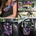 thumbnail image 4 of Yuyamidu Camo Hunting Car Seat Covers Set of 15 Pink Wood Steering Wheel Cover Seat Belt Covers Trash Bin Auto Air Vent Organizer Rear View Mirror Cover Coasters Keychain, 4 of 7