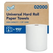 Scott Professional Essential Universal High-Capacity Hard Roll Paper Towels, Bulk (02000), Hardwound 1.75" Core, White, Compact for Easy Storage (6 Rolls at 950' Each, 5,700'/Case)