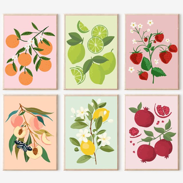 6 paquetes de kits de pintura por números para adultos principiantes, pintura bohemia acrílica fácil por número, kits de pintura de acuarela por números sobre lienzo sin marco para decoración de la pa