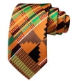 thumbnail image 2 of Barry.Wang Silk Ties for Men Designer Fun Green Necktie Clip Pocket Square Cufflinks Wedding Party Festival Orange 5PC, 2 of 5