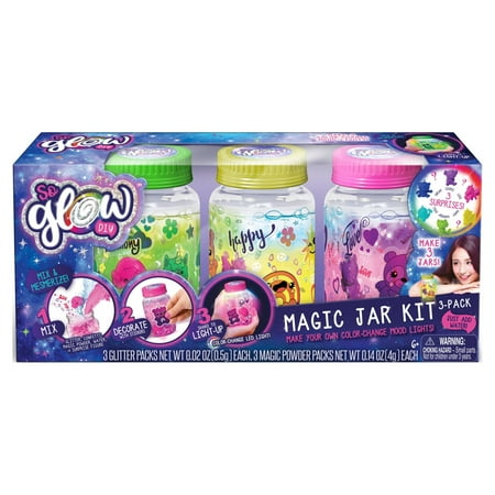 So Glow DIY Magic Jar Kit: 3-Pack Large Jars - Make Your Own Mood Lights!