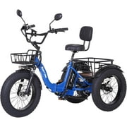 Electric Folding Tricycle for Adults, 750W(Peak 1350W), 48V13Ah Ebike, 20"x4.0" Aluminum Folding Fat Tire 3 Wheel Electric Trike, Max 20MPH Hydraulic Brake, Rear Motor Differential