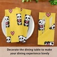 thumbnail image 6 of 20"x20" Satin Dinner Napkin Panda Cartoon with Heart Pattern Table Napkins for Wedding Birthday Restaurant Party Tableware Decoration 4 Pack, 6 of 6