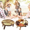 thumbnail image 4 of Greeniant de pícnic plegable de para vino al aire libre con soporte de vidrio 2 en 1, estante para copas de vino, plegable de pícnic Kits de desorden para acampar 30*16 CM Greeniant OD001451-01B, 4 of 6