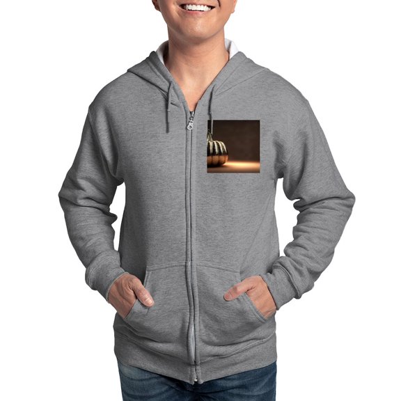 CafePress - Glitter Pumpkin Men's Zip Up Hoodie - Zip Hoodie, Classic Hooded Sweatshirt with Metal Zipper
