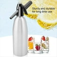 thumbnail image 2 of Soda Water Bottle 1L Portable Soda Syphon Bottle Soda Maker with Pressure Regulator for DIY Mojitos Cocktails Juices,1x Soda bottle 1x Seal ring,Silver, 2 of 6