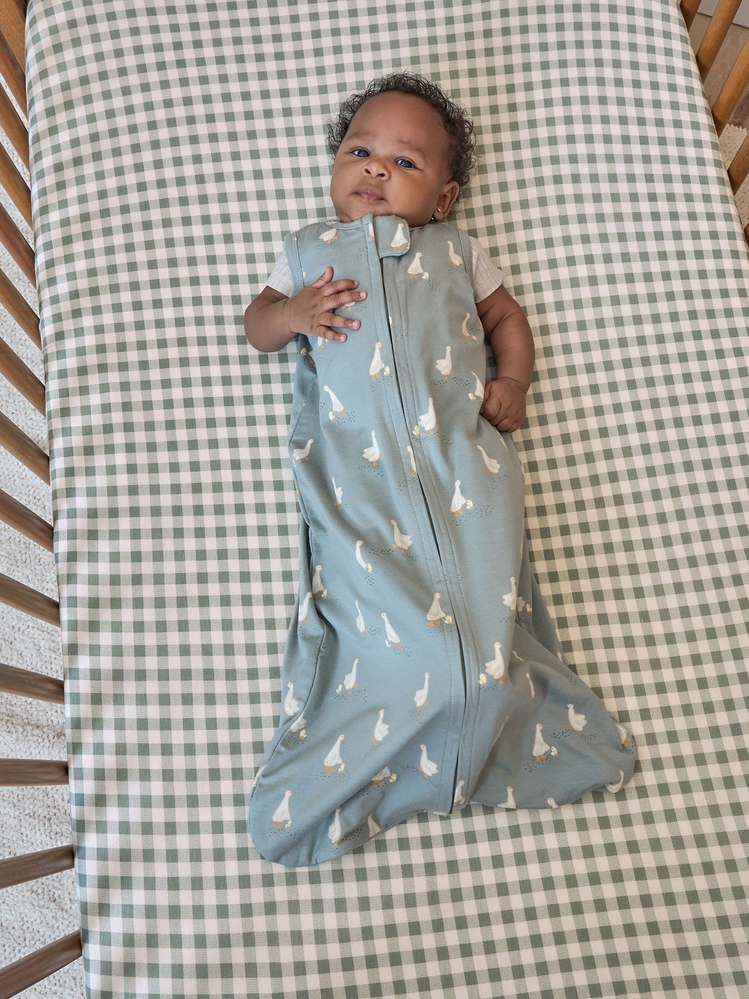 Modern Moments by Gerber Baby Neutral Two-Way Zip Super Soft Wearable Blanket, Goose, Size 0/6 Months