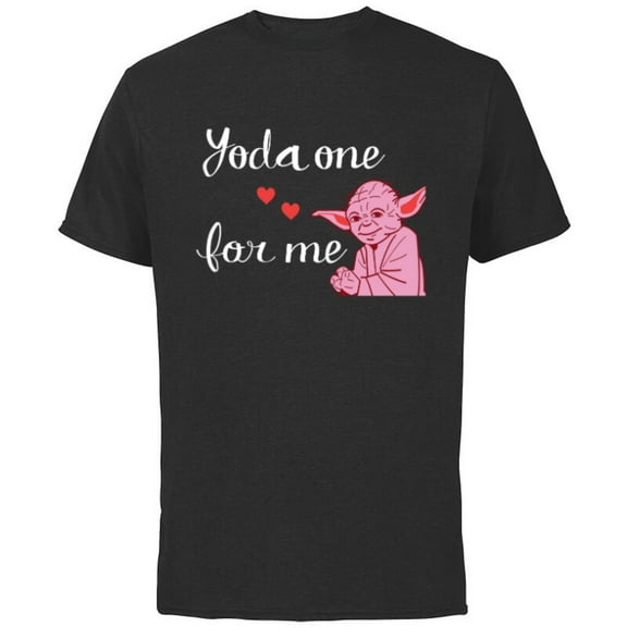 Star Wars Yoda One for Me Love Sweet Heart Valentine’s Day - Short Sleeve Cotton T-Shirt for Adults - Customized-Black