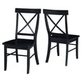 International Concepts XBack Dining Chairs with Solid Wood Seat Set