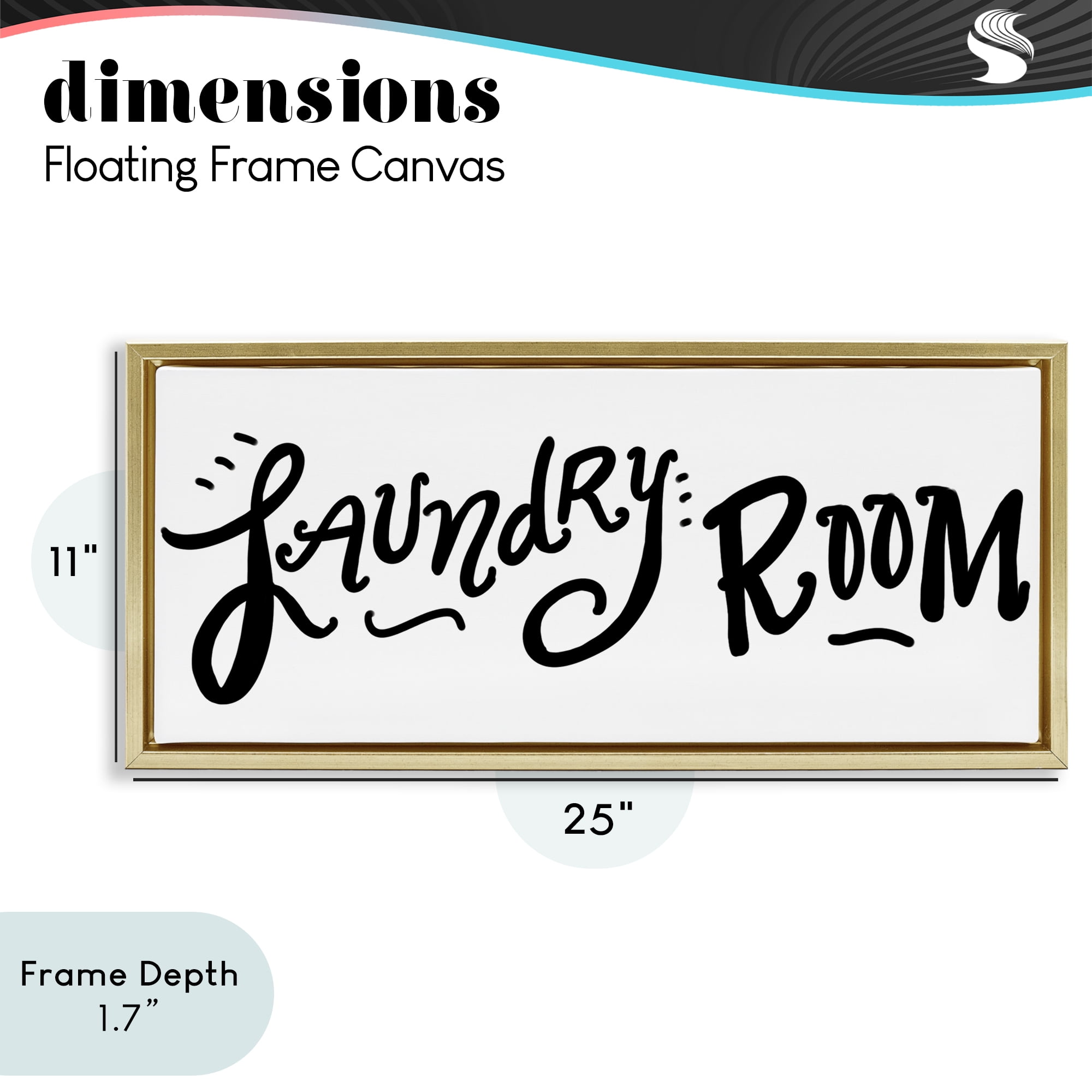 Stupell Industries Laundry Room Fun Typography Gold Framed Floater Canvas Wall Art, design by SD Graphics Studio
