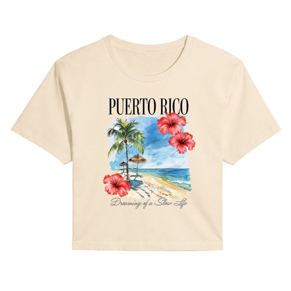 Instant Message - Puerto Rico Beach Cropped Graphic T-Shirt