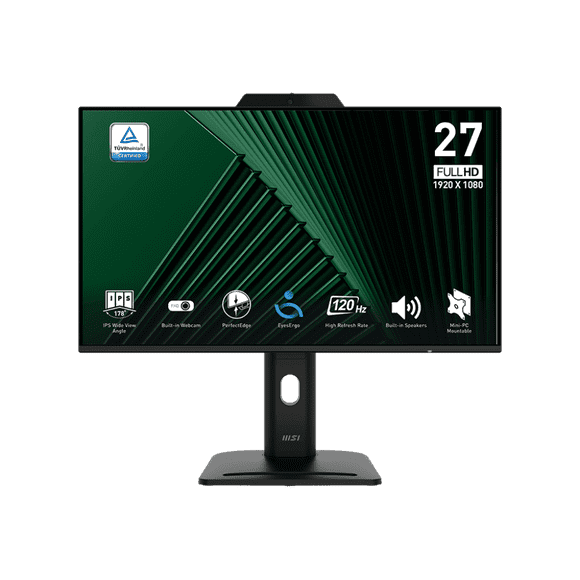 MSI 27" IPS 1920 x 1080 (FHD), 120Hz, Built-in Webcam and Speaker, Height Adjustable (PRO MP272PMG)