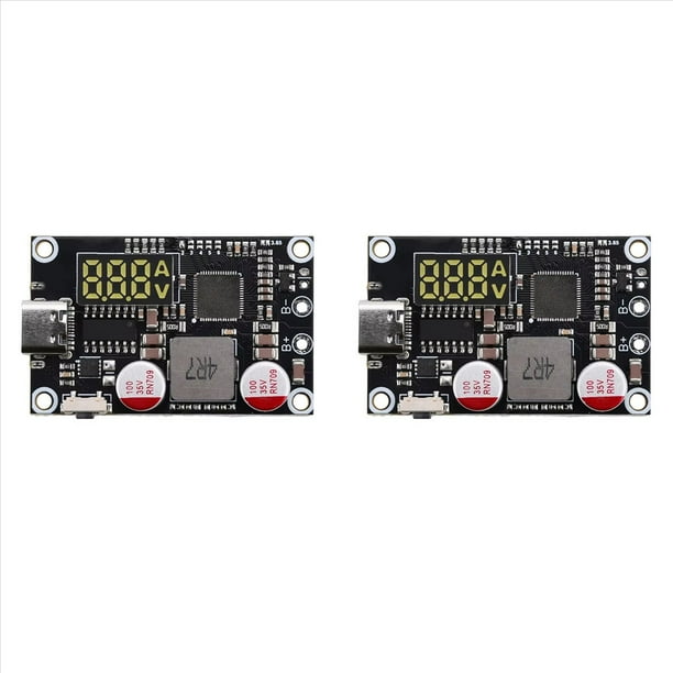 2X Módulo de Alimentación Móvil de Carga Rápida de 45 W 2-6 S PD QC Cargador Rápido Placa de Circuito DIY Compatible con para Batería de Litio Tipo C