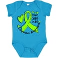 thumbnail image 3 of Inktastic Love, Care, Cure Lymphoma Awareness Lime Green Ribbon Hearts Boys or Girls Baby Bodysuit, 3 of 5