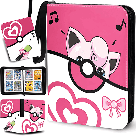 TCG Trading Card Binder Album, 400 Pockets, 50 Removable 4-Pocket Pages